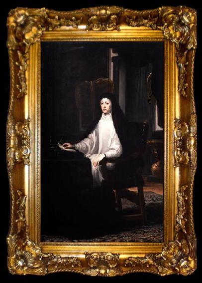 framed  unknow artist Portrait of Queen Mariana de Austria as a Widow, ta009-2